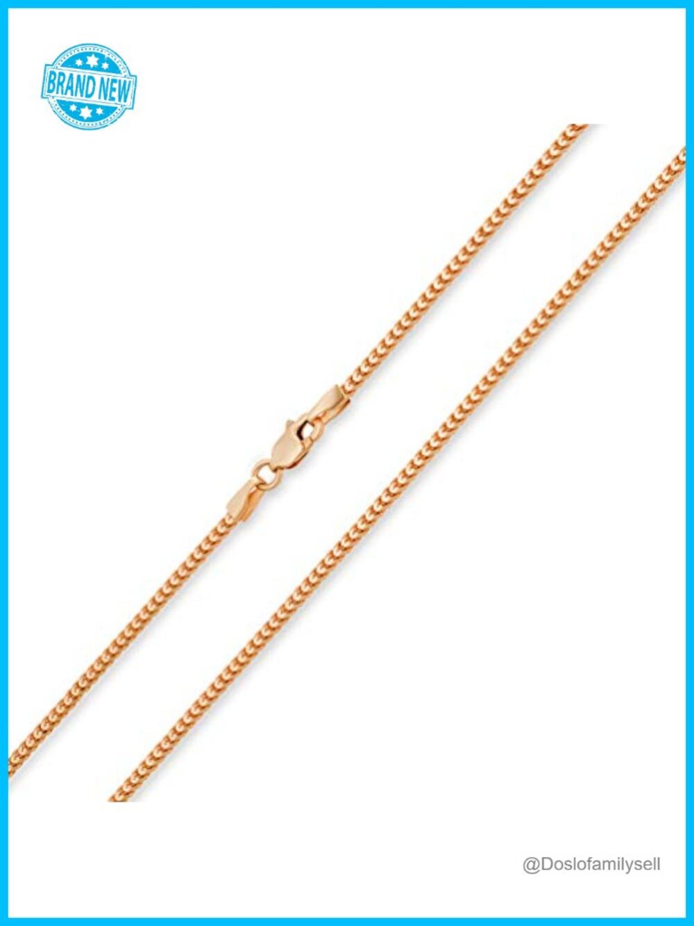 14k Gold 1.2mm Square Franco Chain Necklace Lobster Claw 20"